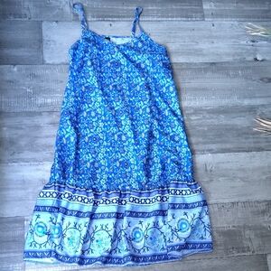 SHEIN Blue Floral Midi Dress